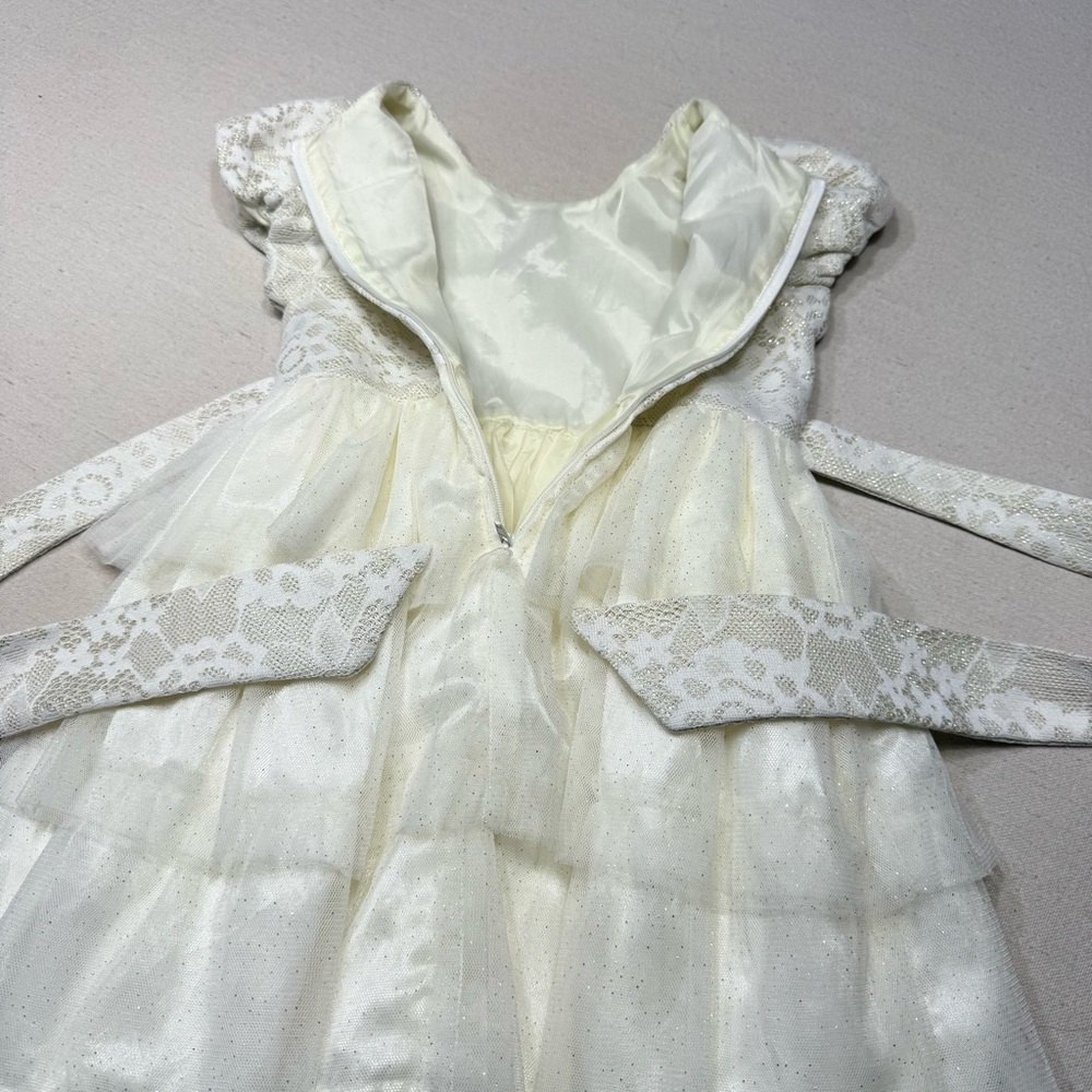 Cream/Ivory Girls Formal Dress - Size 3T - Lace - Tulle - Glitter - Picture 4 of 10